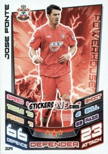 Sticker Jose Fonte - English Premier League 2012-2013. Match Attax - Topps