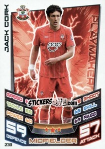 Sticker Jack Cork - English Premier League 2012-2013. Match Attax n. 230 - Topps