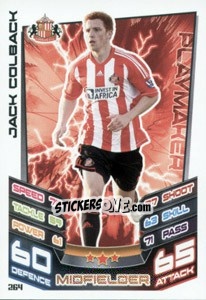Figurina Jack Colback - English Premier League 2012-2013. Match Attax n. 264 - Topps