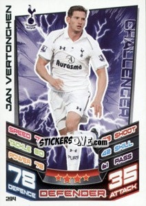 Sticker Jan Vertonghen - English Premier League 2012-2013. Match Attax n. 294 - Topps