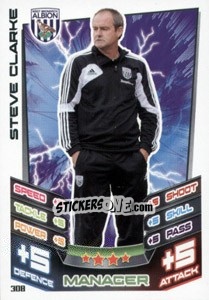 Cromo Steve Clarke - English Premier League 2012-2013. Match Attax n. 308 - Topps