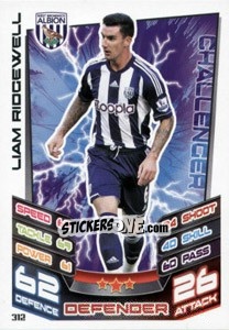 Sticker Liam Ridgewell - English Premier League 2012-2013. Match Attax n. 312 - Topps