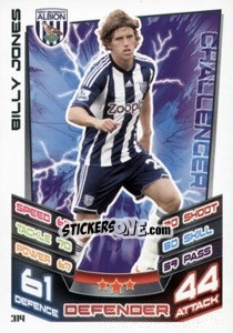Sticker Billy Jones - English Premier League 2012-2013. Match Attax n. 314 - Topps