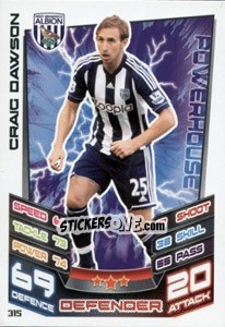 Sticker Craig Dawson - English Premier League 2012-2013. Match Attax n. 315 - Topps