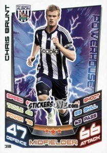 Sticker Chris Brunt - English Premier League 2012-2013. Match Attax - Topps