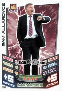 Sticker Sam Allardyce - English Premier League 2012-2013. Match Attax n. 326 - Topps