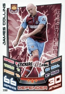 Sticker James Collins - English Premier League 2012-2013. Match Attax - Topps