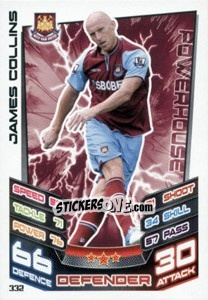 Figurina James Collins - English Premier League 2012-2013. Match Attax - Topps