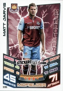 Sticker Matt Jarvis - English Premier League 2012-2013. Match Attax n. 335 - Topps
