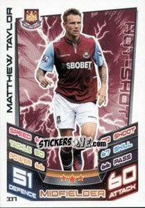 Figurina Matthew Taylor - English Premier League 2012-2013. Match Attax - Topps