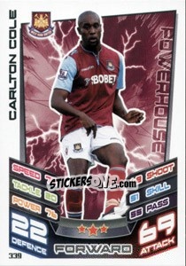 Sticker Carlton Cole - English Premier League 2012-2013. Match Attax n. 339 - Topps