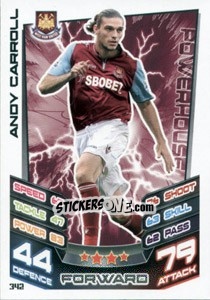 Sticker Andy Carroll - English Premier League 2012-2013. Match Attax - Topps