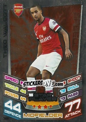 Sticker Theo Walcott - English Premier League 2012-2013. Match Attax n. 361 - Topps