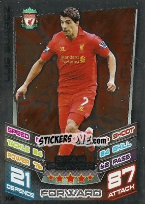 Sticker Luis Suarez - English Premier League 2012-2013. Match Attax n. 366 - Topps