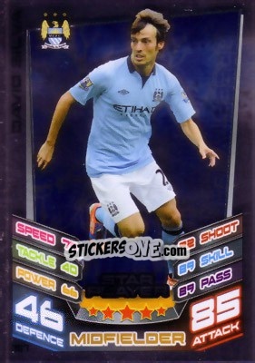 Sticker David Silva - English Premier League 2012-2013. Match Attax n. 367 - Topps