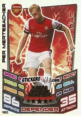 Figurina Per Mertesacker - English Premier League 2012-2013. Match Attax - Topps