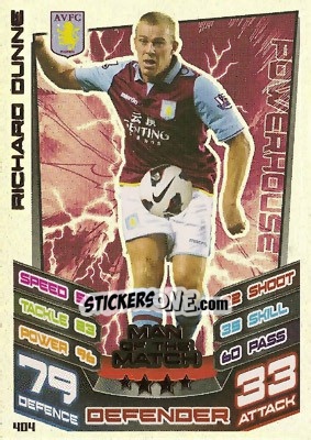 Sticker Richard Dunne - English Premier League 2012-2013. Match Attax n. 404 - Topps