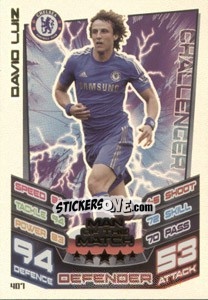 Sticker David Luiz - English Premier League 2012-2013. Match Attax n. 407 - Topps