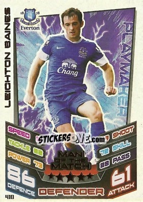Sticker Leighton Baines - English Premier League 2012-2013. Match Attax n. 410 - Topps