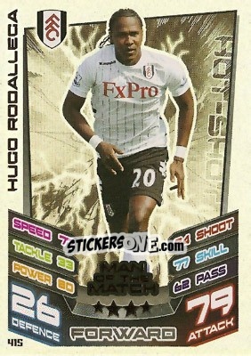 Sticker Hugo Rodallega - English Premier League 2012-2013. Match Attax n. 415 - Topps