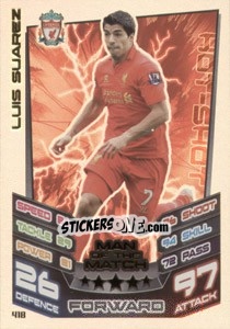 Sticker Luis Suarez - English Premier League 2012-2013. Match Attax n. 418 - Topps