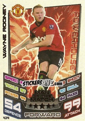 Sticker Wayne Rooney - English Premier League 2012-2013. Match Attax n. 424 - Topps