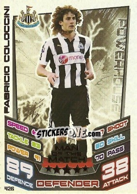 Figurina Fabricio Coloccini - English Premier League 2012-2013. Match Attax - Topps