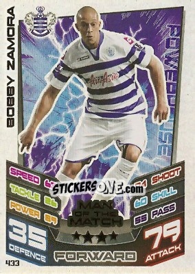 Sticker Bobby Zamora - English Premier League 2012-2013. Match Attax n. 433 - Topps