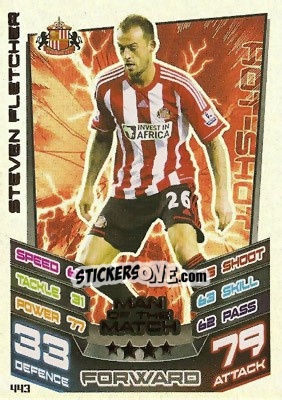 Sticker Steven Fletcher - English Premier League 2012-2013. Match Attax n. 443 - Topps
