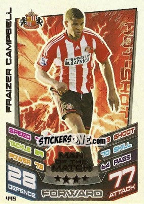 Sticker Fraizer Campbell - English Premier League 2012-2013. Match Attax n. 445 - Topps