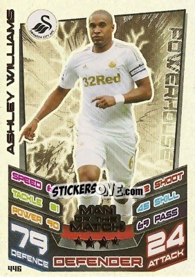 Figurina Ashley Williams - English Premier League 2012-2013. Match Attax - Topps