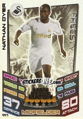 Sticker Nathan Dyer - English Premier League 2012-2013. Match Attax n. 447 - Topps