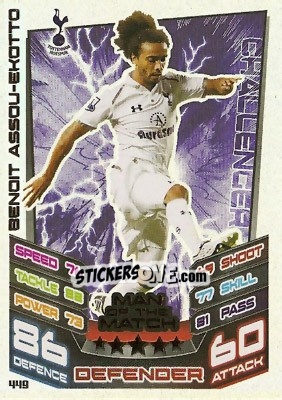 Sticker Benoit Assou-Ekotto - English Premier League 2012-2013. Match Attax n. 449 - Topps