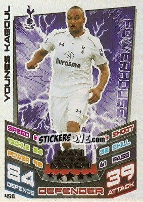 Cromo Younes Kaboul - English Premier League 2012-2013. Match Attax n. 450 - Topps