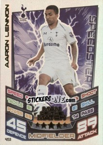 Cromo Aaron Lennon - English Premier League 2012-2013. Match Attax - Topps