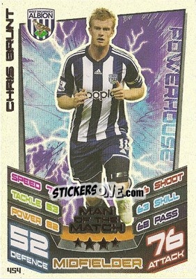 Sticker Chris Brunt - English Premier League 2012-2013. Match Attax n. 454 - Topps