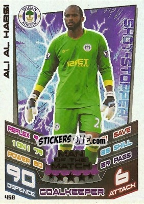 Sticker Ali Al Habsi - English Premier League 2012-2013. Match Attax n. 458 - Topps