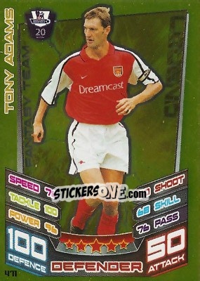 Sticker Tony Adams - English Premier League 2012-2013. Match Attax n. 471 - Topps