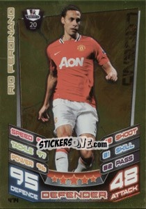 Sticker Rio Ferdinand - English Premier League 2012-2013. Match Attax - Topps