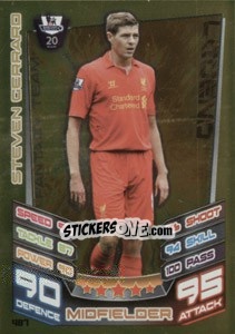 Sticker Steven Gerrard - English Premier League 2012-2013. Match Attax n. 487 - Topps