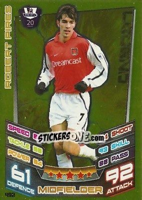 Sticker Robert Pires - English Premier League 2012-2013. Match Attax n. 492 - Topps
