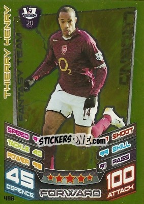 Sticker Thierry Henry - English Premier League 2012-2013. Match Attax n. 496 - Topps