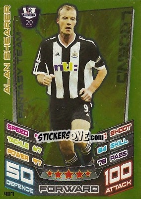 Sticker Alan Shearer - English Premier League 2012-2013. Match Attax n. 497 - Topps