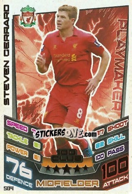Sticker Steven Gerrard - English Premier League 2012-2013. Match Attax n. 504 - Topps