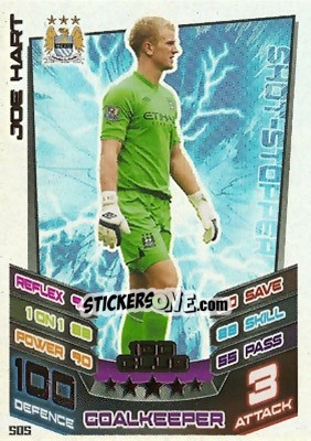 Sticker Joe Hart - English Premier League 2012-2013. Match Attax n. 505 - Topps