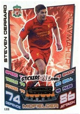 Sticker Steven Gerrard - English Premier League 2012-2013. Match Attax - Topps