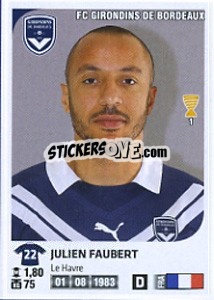 Sticker Julien Faubert - FOOT 2012-2013 - Panini