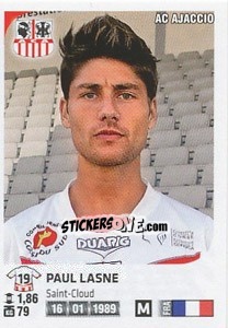 Sticker Paul Lasne - FOOT 2012-2013 n. 16 - Panini