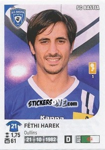 Sticker Fethi Harek - FOOT 2012-2013 n. 34 - Panini