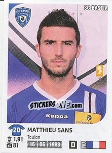 Cromo Matthieu Sans - FOOT 2012-2013 n. 38 - Panini